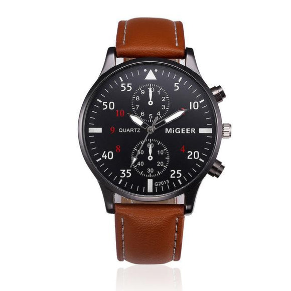 Men's Chronograph Business Class Watch - Burgundy Leather Band