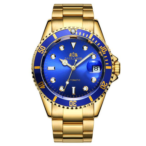 Men's 14k Gold & Stainless Steel Submariner Style Watch