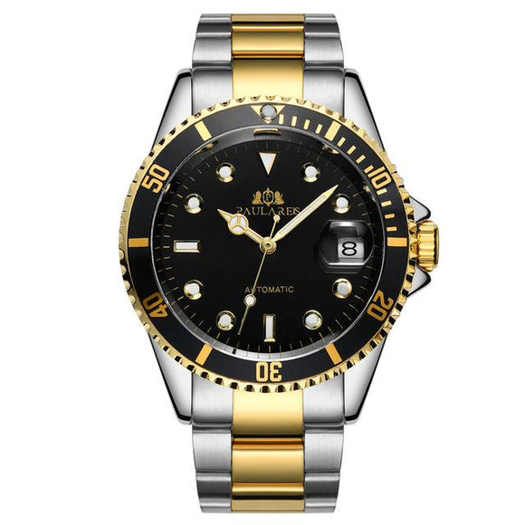 Men's 14k Gold & Stainless Steel Submariner Style Watch